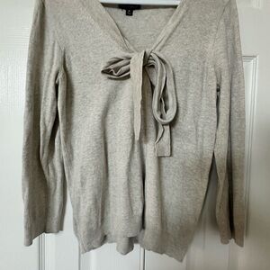 J. Crew V-Neck Sweater with Bow Detail